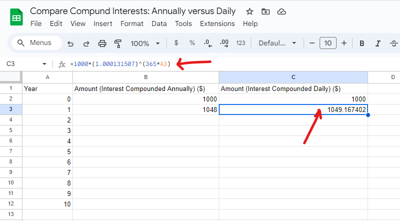 Example 1: Google Spreadsheet 2
